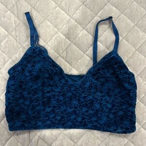 Blue intimately Free People bralette. Velour flower pattern